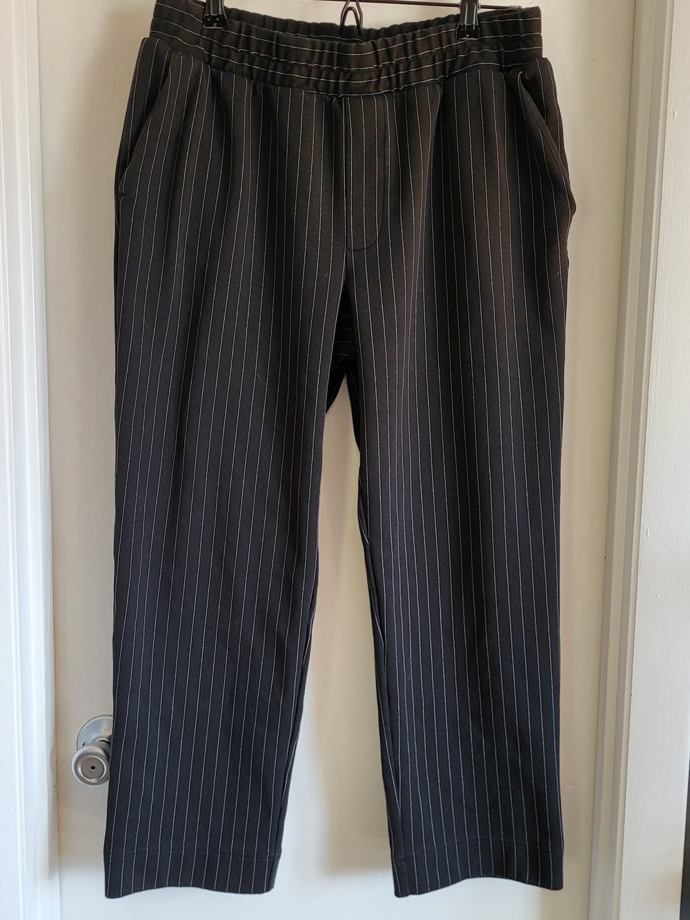 Women's Black Pinstripe Work Pants